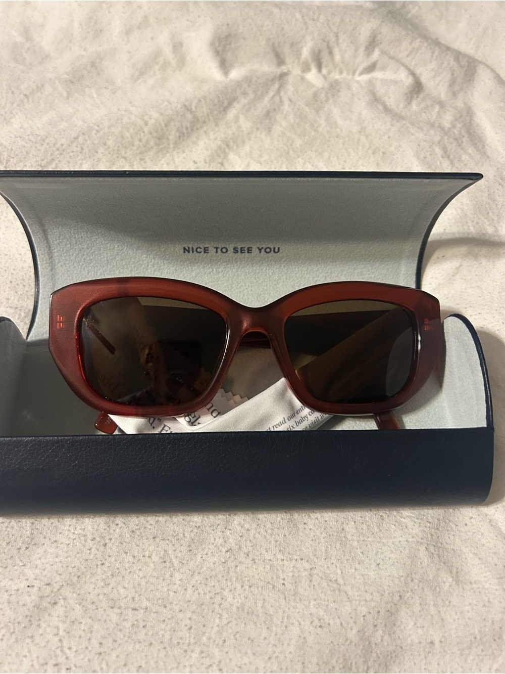 Warby Parker Dark Red-Brown Rectangular Sunglasses